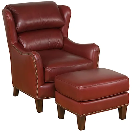 Eagle Channel Back Accent Chair & Ottoman